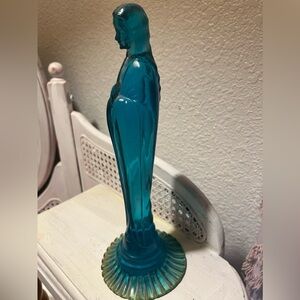 Vintage teal praying Virgin Mary